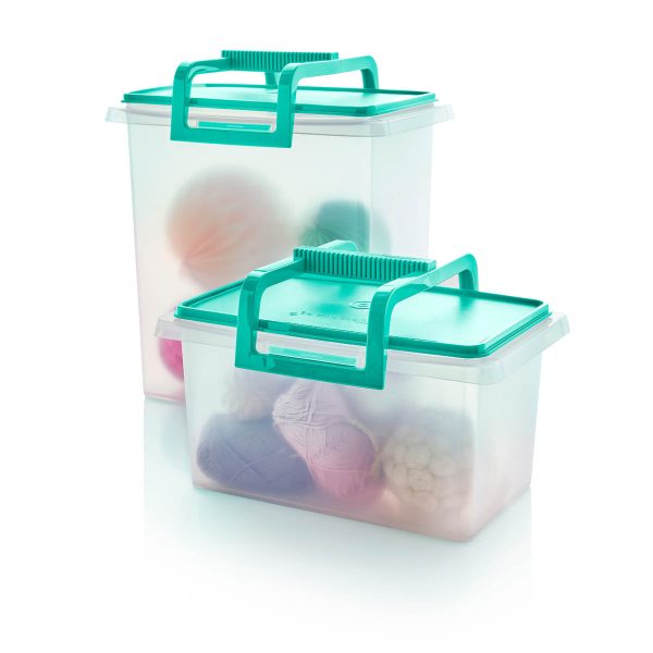Tupper Ware Large and Small Carry-all® Containers (Mint Ice Cream)