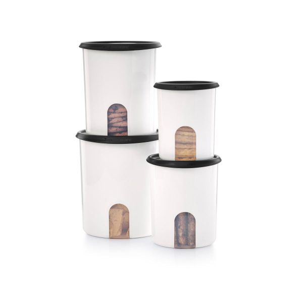 Tupper Ware Tupperware® One Touch® Reminder Canisters, Food Storage Set of 4